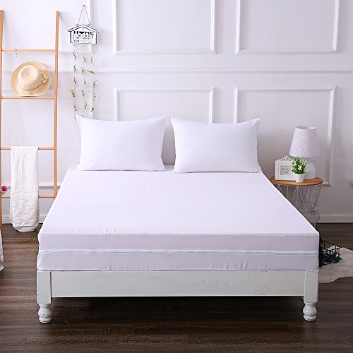 DOWNCOOL Zippered Mattress Encasement Cover Include 2 Bonus Pillowcase
