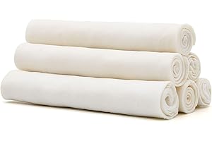 MON2SUN 9 Inch Dog Rawhide Rolls, Teeth Cleaning and Long Lasting Dog Chews for Large Dogs, Single Ingredient and Natural Rawhide Rolls, 26.46oz (6 Count-Pack of 1)