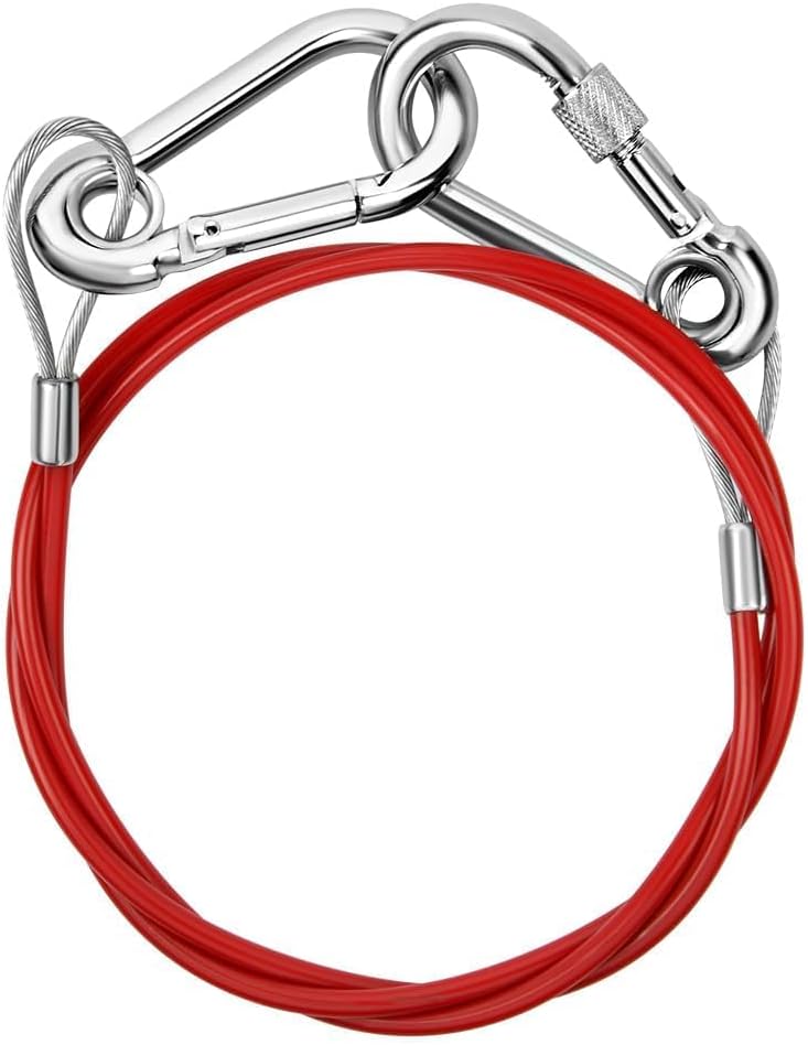 URAQT Breakaway Cable 7mm Steel Carabiner Hook 1m for Trailers Caravan