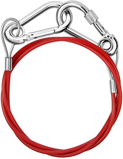 URAQT Breakaway Cable 7mm Steel Carabiner Hook 1m for Trailers Caravan