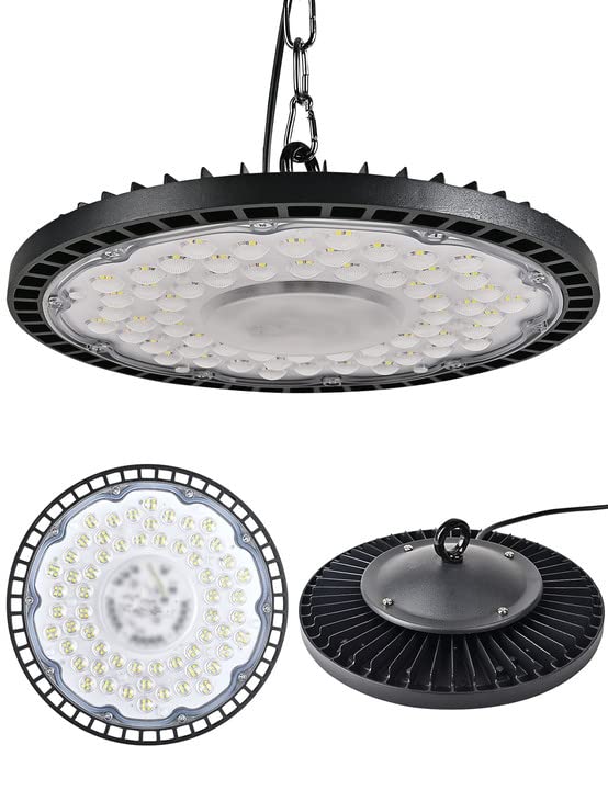 treoir 300W LED UFO High Bay Light Industrial Lamp,30000LM UFO LED Workshop Lamp,IP65 Waterproof LED Indoor Spotlight 6500K LED Warehouse Lighting with Cold White for Garage,Factory,Halls(1pcs,300W)