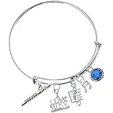 Personalized Flute Music Birthstone Bangle Bracelet - Music Jewelry - Music Gift - Flute Player Jewelry -Music Lover Jewelry Gift for Flute Players