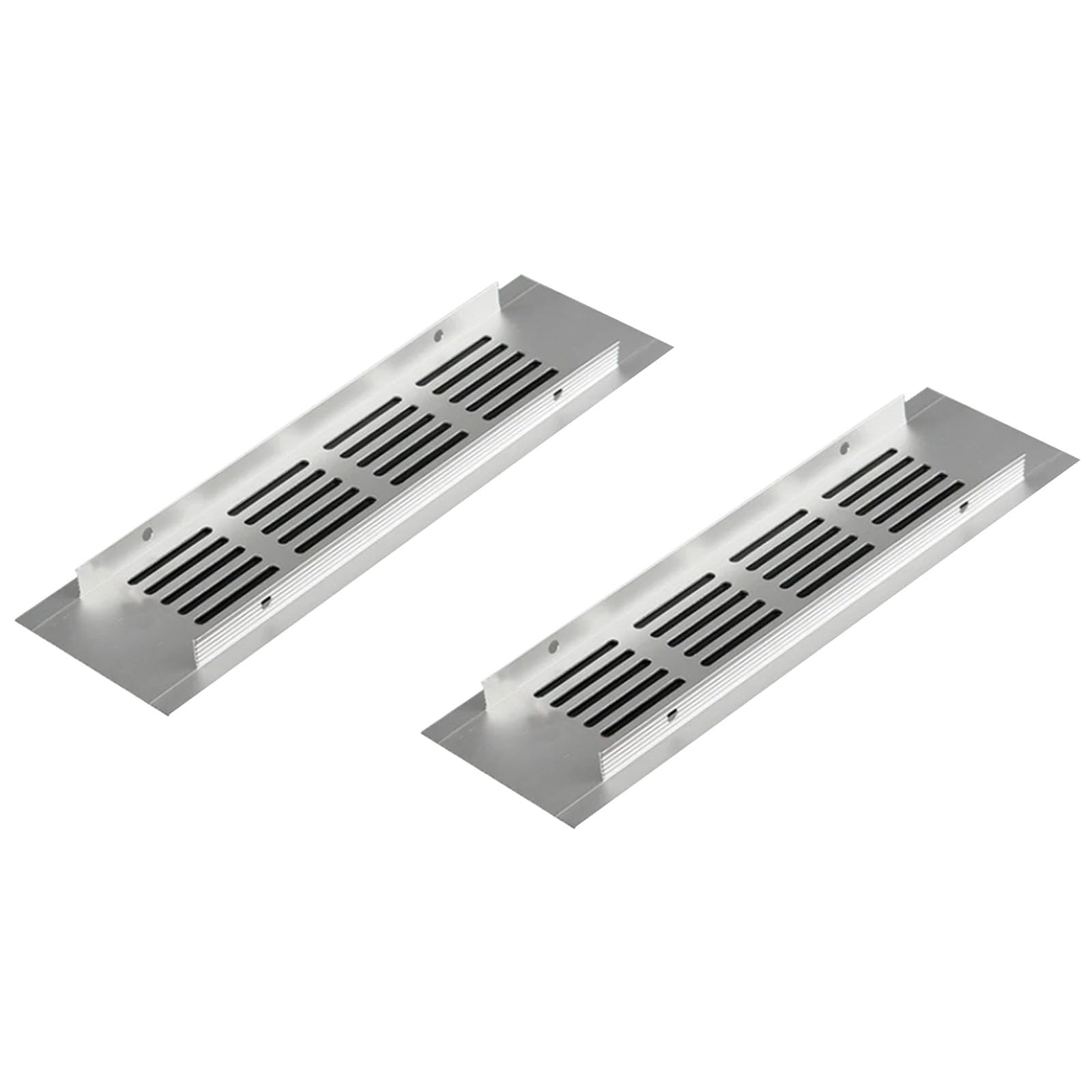 Leliafleury 2Pcs Ventilation Grille Covers Aluminum Alloy Vent Cover Air Vent Grille Cover for Kitchen Cabinet Wardrobe (80x200mm)