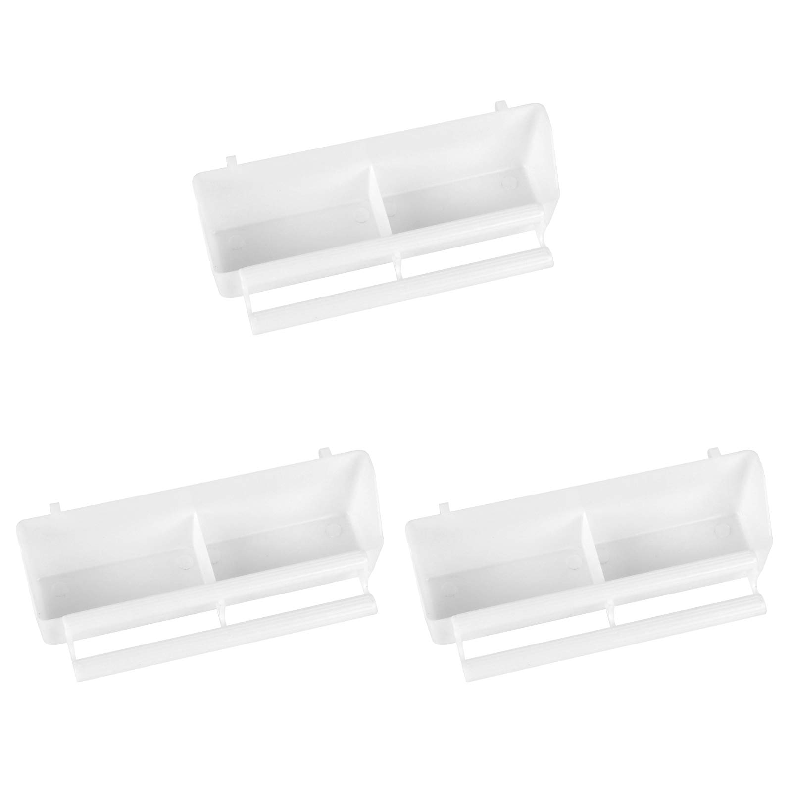 3 PCS Bird Feeder Bird Food And Water Cup Plastic 2 Compartments Bird Hanging Bowl Bird Waterer Cage Accessories For Parrots Budgie Cockatiel Pigeon Bird White