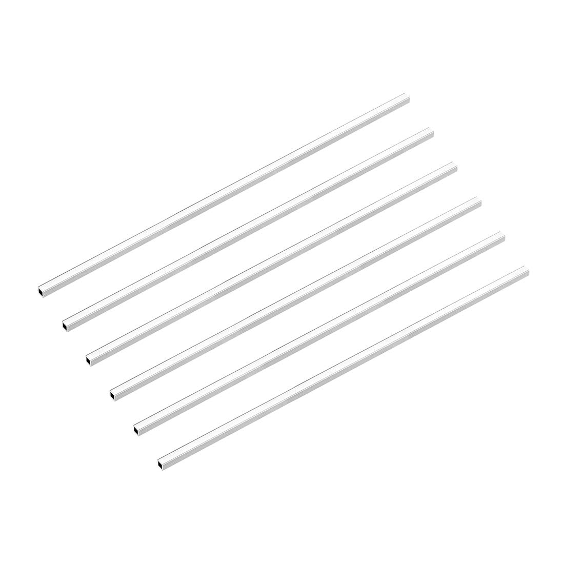 sourcing map 6063 Aluminum Square Tube, 6mmx6mmx1mm Wall Thickness 300mm Length Seamless Straight Pipe Tubing 6 Pcs
