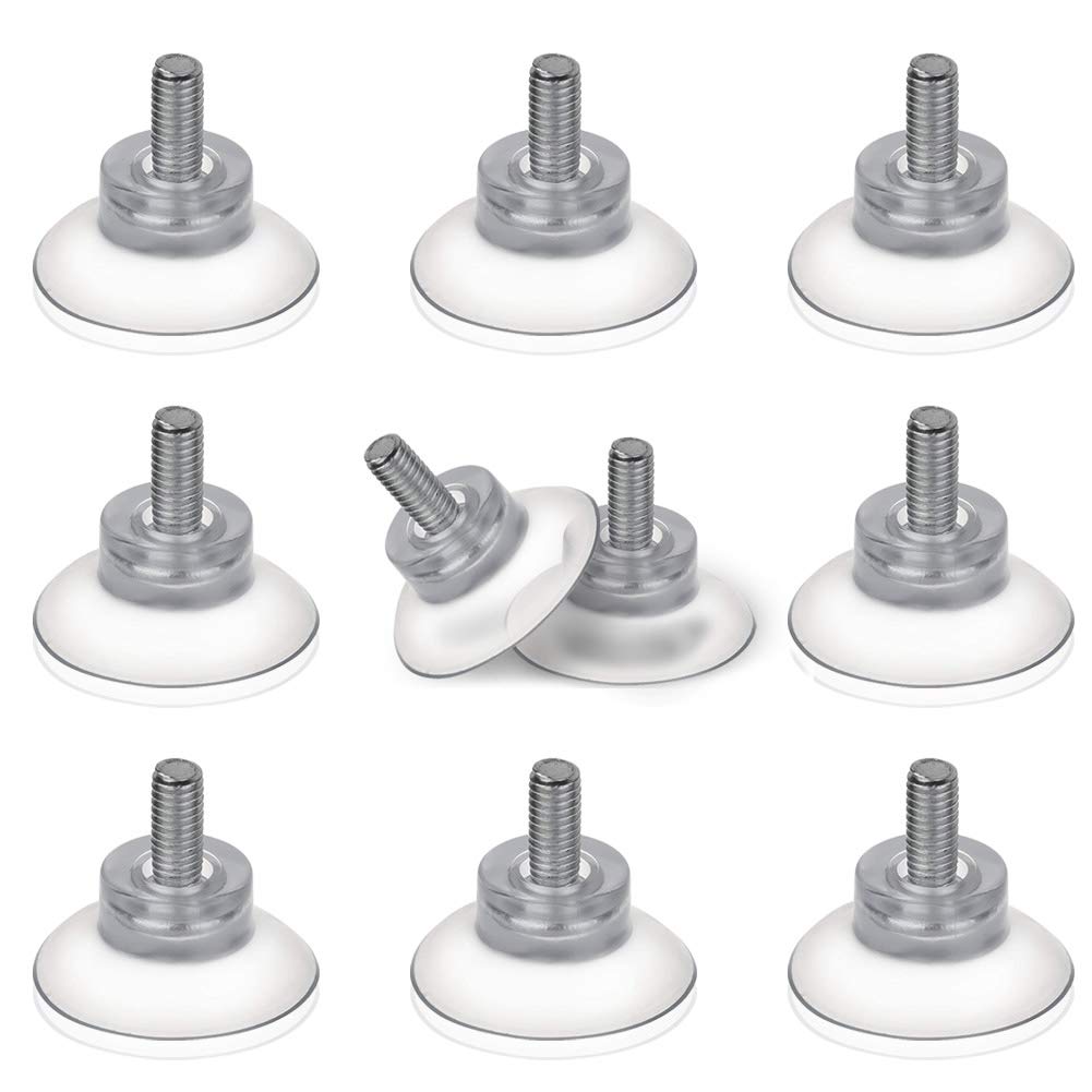BLUECELL 10 PCS Rubber Strong Suction Cup Replacements for Glass Table Tops with M6 Screw