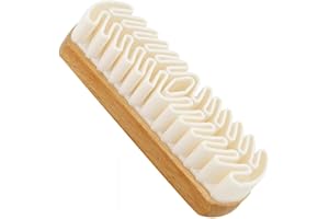 ANYSENT Suede Shoe Brush and Eraser,2 in 1 Scrub Suede Shoe Brush, Rubber Polish Eraser with Soft Plastic Bristles for Nubuck Cleaning (Wood Handle/1pcs)