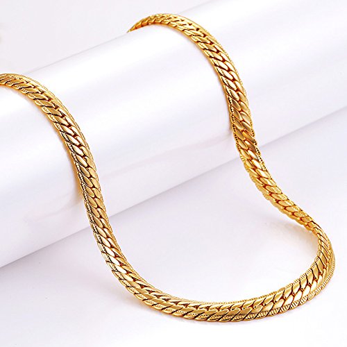 MMTTAO Mens Snake Gold Chain Necklace for Men Women 6MM Wide 22 Inches