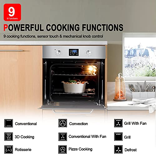 Single Wall Oven, GASLAND Chef ES609DS 24" Builtin Electric Ovens