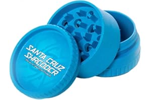 Santa Cruz Shredder Grinder for Herbs Knurled Top for Stronger Grip 3-Piece 2.2" (Blue)