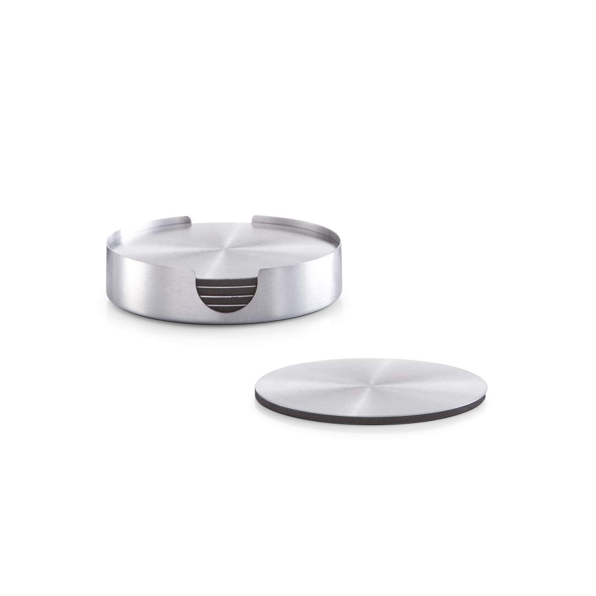 Zeller Coasters Set, Stainless-Steel, Multi-Colour, 10 cm, 7-Piece