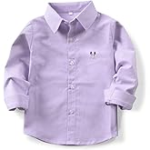OCHENTA Boys' Long Sleeve Button Down Cute Rabbit Casual Dress Easter Shirt