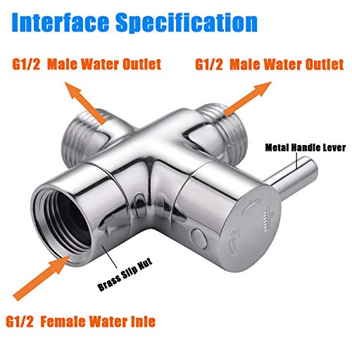 HighStandard Shower Head Diverter Valve 100 Solid Brass Shower Arm Diverter Valve for