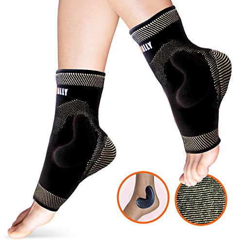 NeoAlly Copper Ankle Brace with Gel Pads Ankle Compression Sleeves for