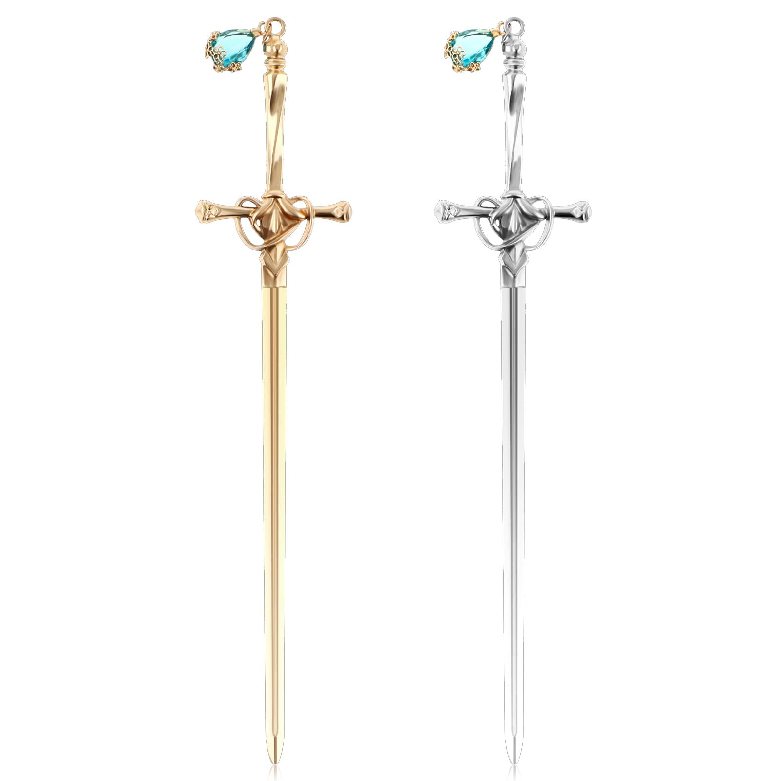 Jeffdad 2Pcs Sword Katana Bookmarks Vintage Silver Metal Pendant Bookmarks Unique Book Lovers Presents Valentine's Day Gifts Thanks Gift for Boyfriend