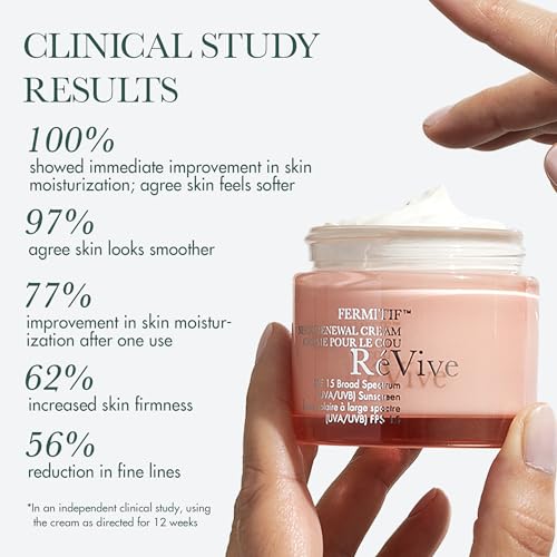 RéVive Fermitif Neck Renewal Cream SPF 15, Neck Tightening Cream for Lifting & Smoothing, Daily Neck Firming Moisturizer with Bio-Renewal Peptide & Bio-Firming Peptide, 2.5 oz