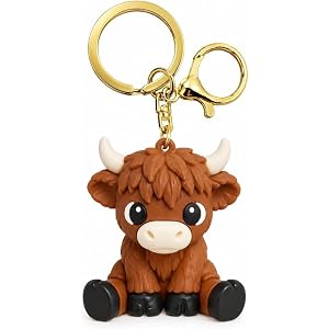 Highland Cow Keychain Funny Bag Charm Party Favors Cute Animal Keychains