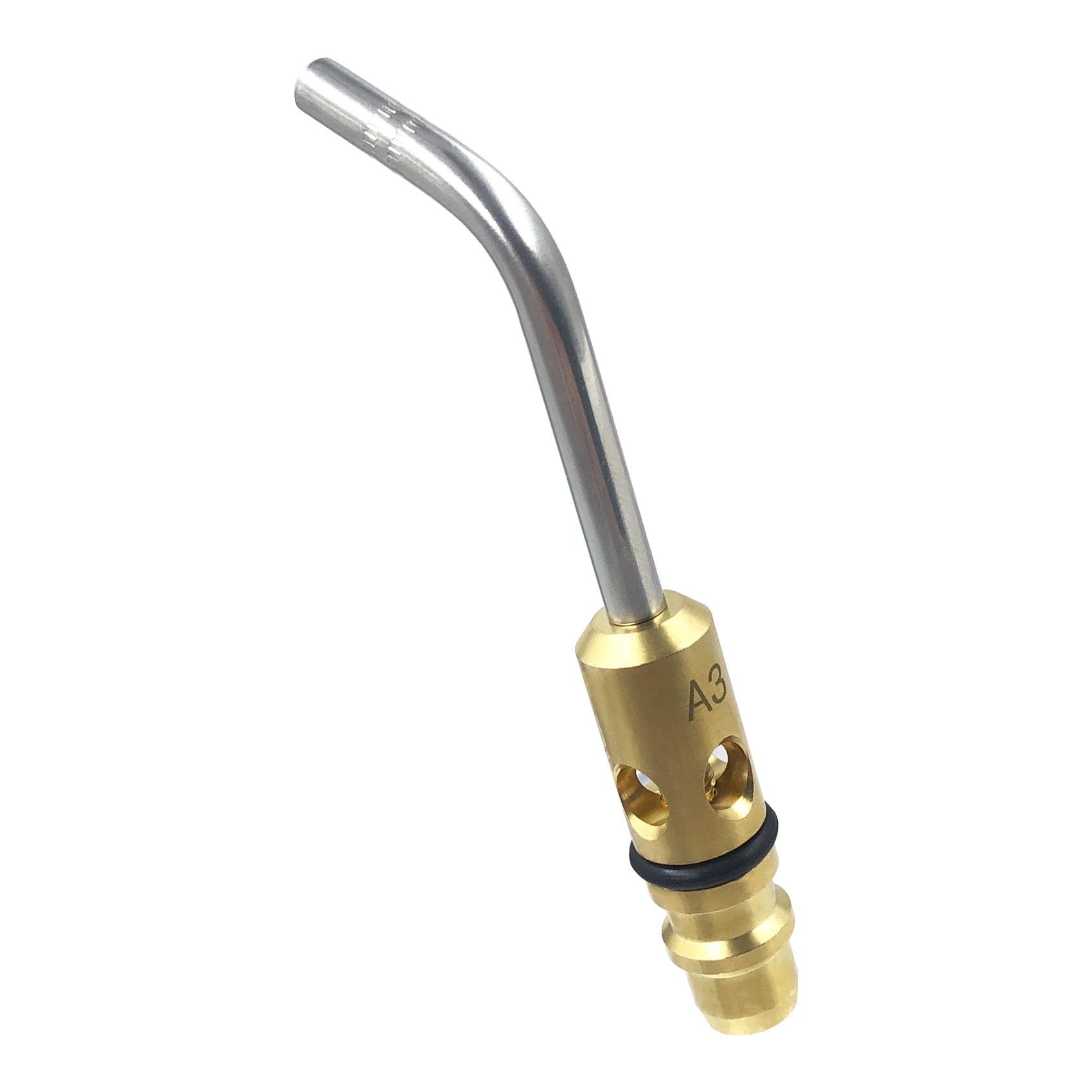 Photo 1 of 0386-0101 A-3 3/16" Air Acetylene Tip for Turbo Torch G-4 or PLF-A5 Handles, Soft Solder 1/4" to 1", Silver Braze 1/8" to 1/2", Manual Lighting, Quick Connect, Removable Orifice Screw