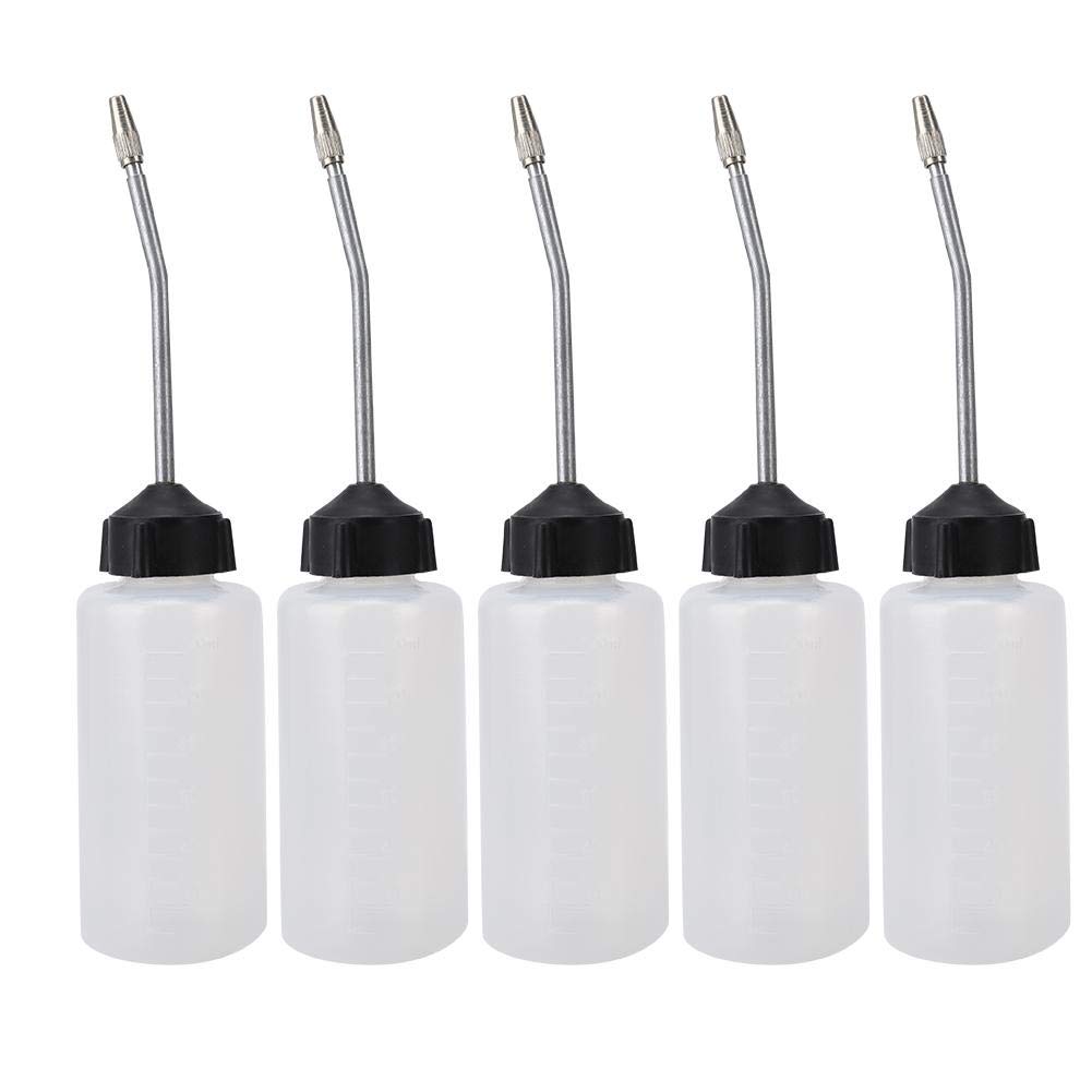 Sewing Machine Oil Dispenser, 5Pcs 120mL Extended Nut Tip Oil Bottle with Angled Spout for Sewing Enthusiasts and Home Crafters Durable Lubrication Tool