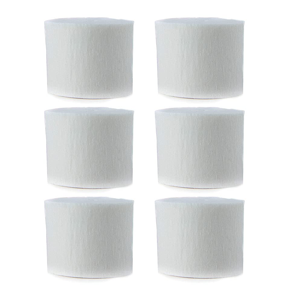 ANCLLO 6 Rolls 4.5cm x 25m Crepe Paper Party Streamers, Streamers Backdrop Hanging Decorations for Birthday Party, Wedding and Festival Decorations,White