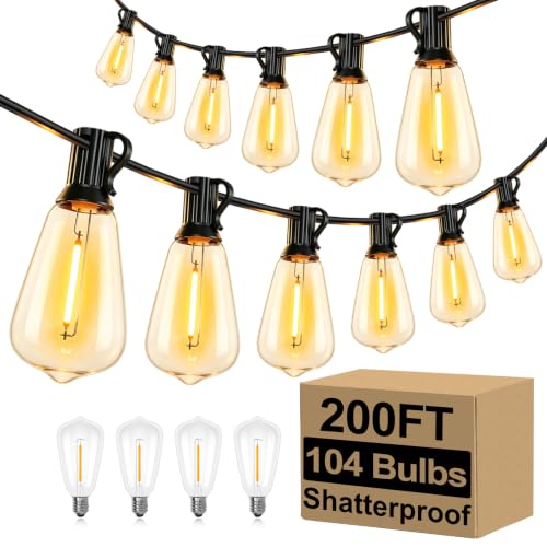 Brightever Outdoor String Lights 104 Bulbs