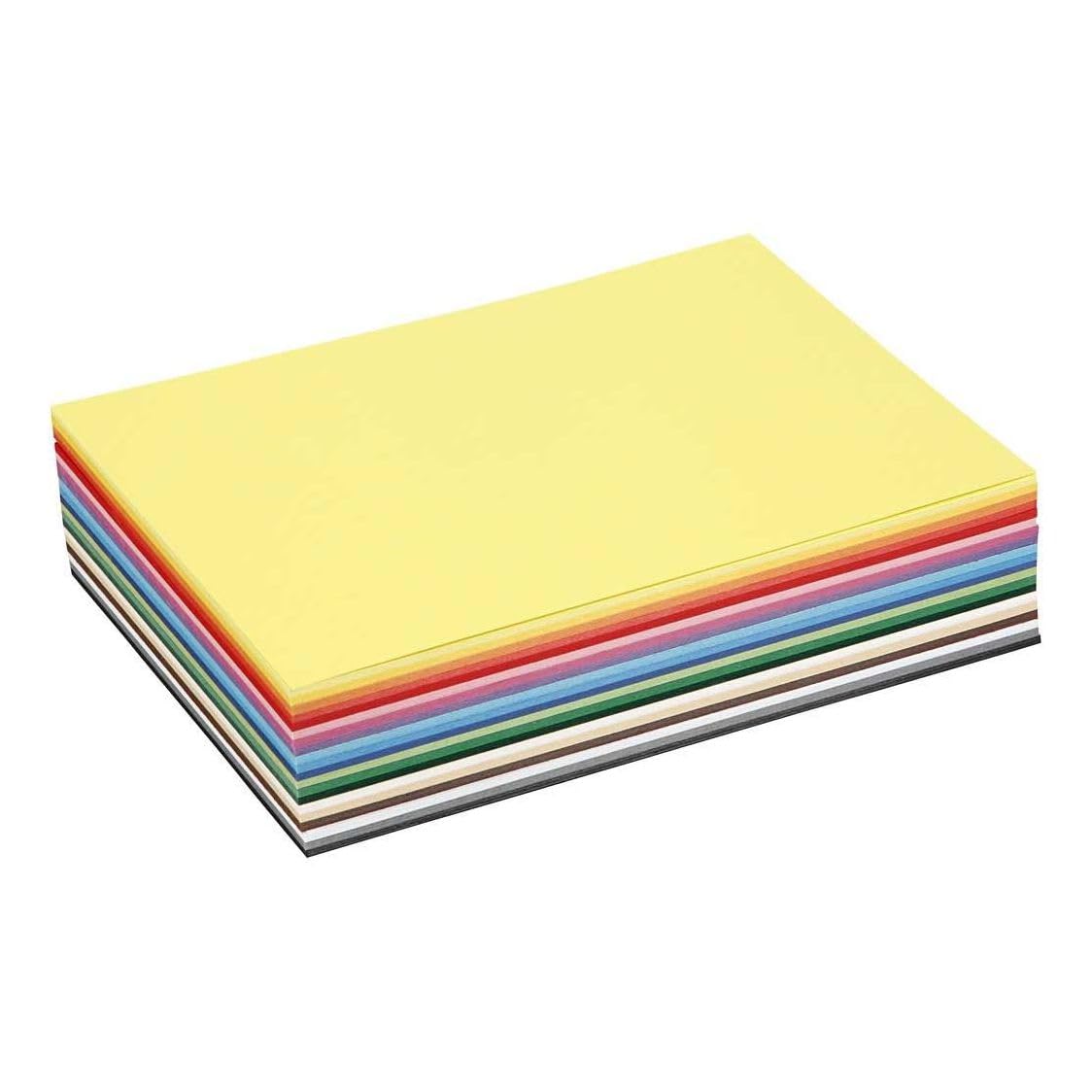 Coloured kraft card, A5 15x21 cm, 180 cm, asstd colours, 300asstd sheets