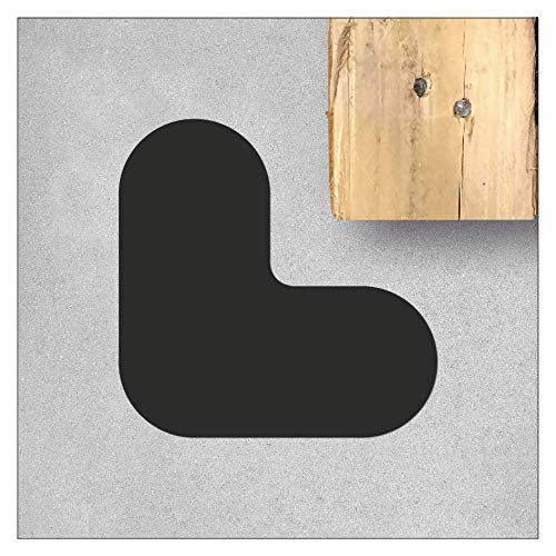 Self-Adhesive Floor Marking - Corner Piece/Edge/L Shape - Mouldings for Work Areas, Storage Surfaces and Transport Paths (190 x 190 mm / Leg 90 mm / Pack of 5 / Black)