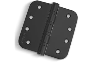 Haidms 304 Stainless Steel Black Ball Bearing Door Hinges for Exterior & Interior Doors 4in Stainless Steel Heavy-Duty Door Hinges Black 4inch, 5/8'' Radius Corners 3PACK