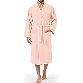 IGOLUMON Men's Robe, Unisex Bathrobe with Pockets, Full-Length Kimono Robes for Women Men Soft Robe Sleepwear