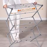 Vivo Technologies 3 Tier Extendable Clothes Airer Foldable Grey 7.5m Drying view 7