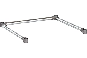 DuraSteel Open Base Work Table Bracing - 30 x 30 Inch Table Stabilizing Leg Cross Braces - Fits Commercial Food Prep Stainless Steel or Maple Wood Worktable