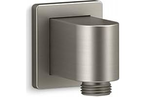 KOHLER Awaken Wall-Mount Supply Elbow with Check Valve, Vibrant Brushed Nickel