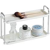 YISMAN 3.54 Inch Desktop 2-Layer Storage Rack,Countertop Storage Shelf for Bathroom, Kitchen, Living Room, Bedroom, Dressing Table,White