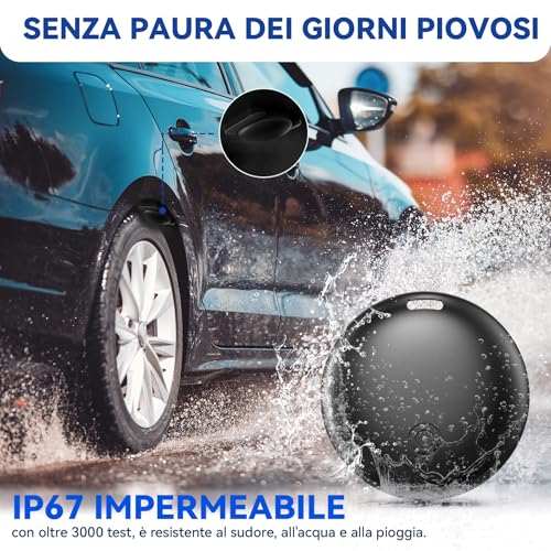 Car GPS Tracker, Magnetic GPS Tracker Without Subscription Compatible with Android and iOS, Air Tracker with Waterproof Magnetic Case for Car/Motorcycle/Bicycle (Black)