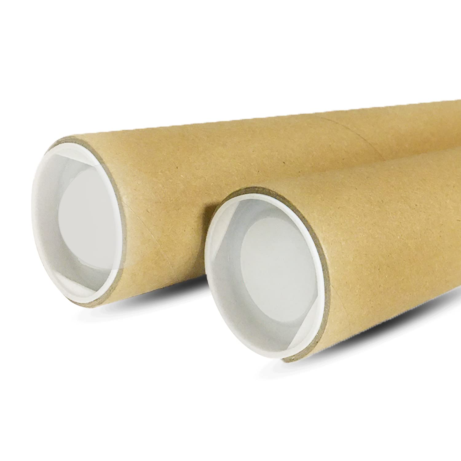 Photo 1 of 2 Pack Mailing Tubes with Caps for Poster, Artwork Storage, Shipping Blueprints, 2 inch x 12 inch