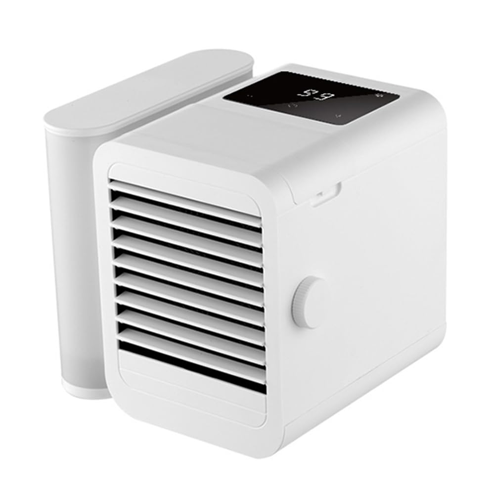 Portable Air Conditioner Cooling Fan: Evaporative Mini Air Cooler with 𝟳 𝗖𝗼𝗹𝗼𝗿𝘀 - USB Personal Air Cooler Desktop ACC Unit for Room Office Home (1000ml Water Tank, White)