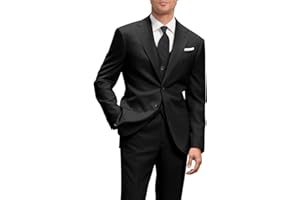 Amyox Men's Slim Fit 3 Piece Suit Two Button Business Wedding Dress Tux Suit Set Jacket Vest Pants with Tie