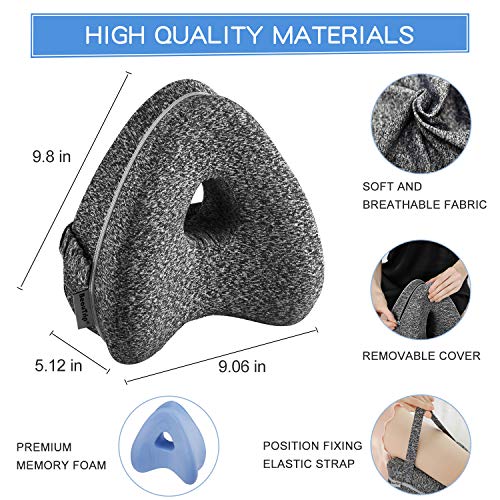 BEAUTRIP Leg Pillow | Ergonomic Side Sleeping Pillows | Memory Foam Knee Pillow with Strap for Side Sleeper | Leg Support Cushion with Removable and Washable Cover