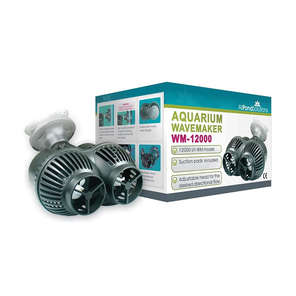 allpondsolutions Aquarium Marine Wave Maker Fish Tank Powerhead Circulation Pump 12000L/H - Powerful Clip on Glass Suction Attachment