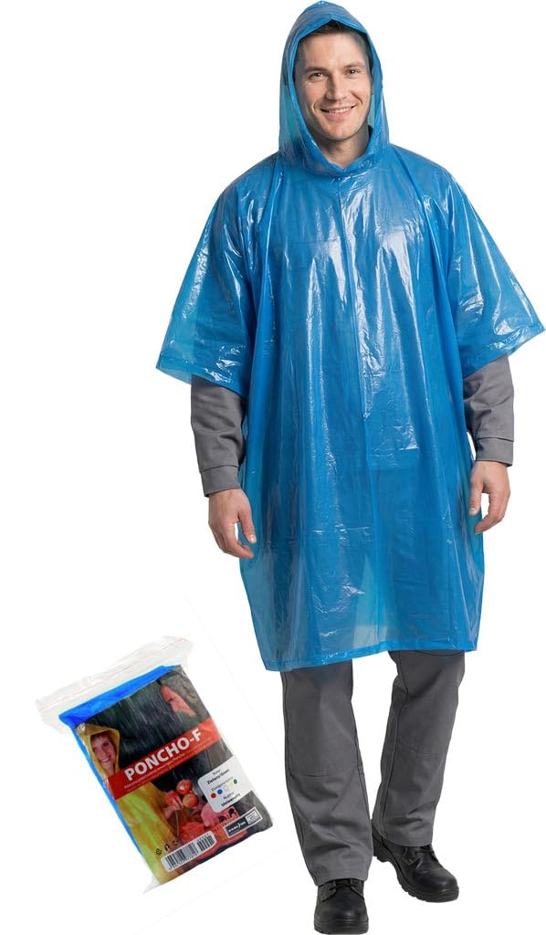 Reis PONCHO-F_N Protective Rainproof Poncho, Blue, Uni Size, Pack of 20