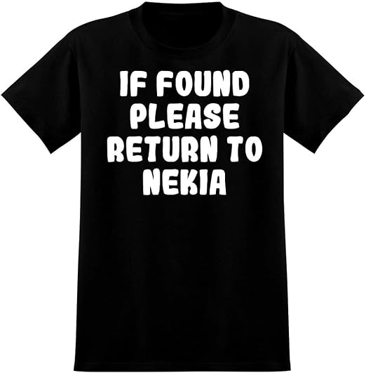 Amazon.com: If Found Please Return To Nekia - Men's Graphic Tee: Clothing