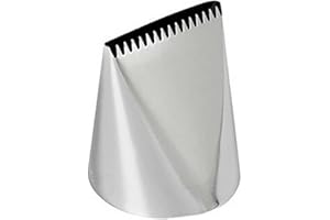 Estink Piping Tip Cake Decorating Tube Nozzle 304 Stainless Steel Wide Piping Tip, Flat and Serrated Edges, for Beginners to 