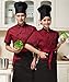 WAIWAIZUI Chef Jackets Waiter Coat Short Sleeves Underarm Mesh Size XL (Label:3XL) Red