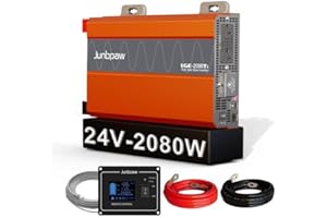 Junbpaw 2080W Pure Sine Wave Inverter 24V to 110V Ultra Quiet, Game-Changing Design | 24V to 120 Converter for Home, RV, Camping, Off-Grid & Outdoor Adventures丨DC to AC (LGE-24-2080TI)