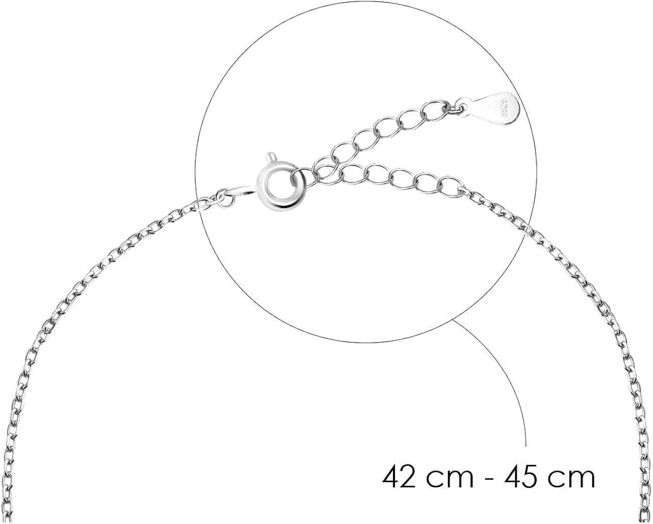 Sofia Milani - Women's Necklace 925 Silver - with Zirconia Stones - Circle Pendant - 50329, 45 cm - Image 4