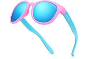 DEAFRAIN Kids Sunglasses Polarized TPEE Rubber Flexible Frame 100% UV Protection Shades for Boys Girls Age 5-13