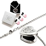 Luxury Essential Oil Diffuser Necklace Aromatherapy Gift Set - Hypo-Allergenic 316L Surgical Grade Stainless Steel Locket Pendant with 23.5