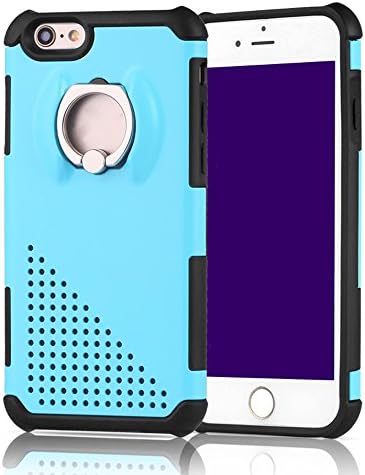 iPhone 6/6s Case, QYBK Dual Layer Shockproof Impact Protection Case with 360 Degree Rotating Ring Grip Holder Kickstand