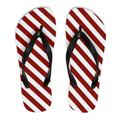 red stripe flip flops