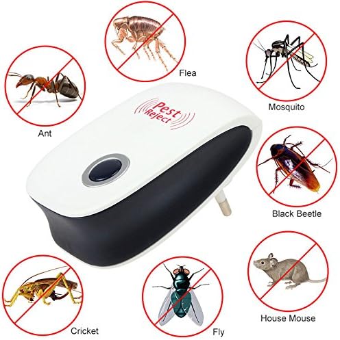 4 Pack Pest Control Ultrasonic Repeller Effectively Drive Mosquitoes, Mice, Spiders, Ants, Rats, Cockroaches, Bugs, Non-toxic Harmless, Protect People And Pets